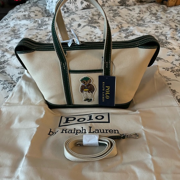Polo Ralph Lauren Canvas Bear Bag New With Tags Attached Giftable - Picture 1 of 6